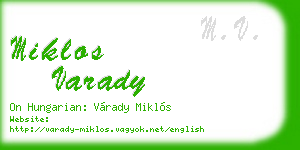 miklos varady business card